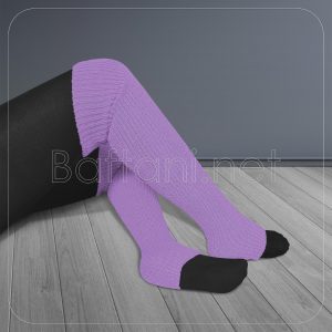 گتر بافتنی پاشنه دار یاسی روشن